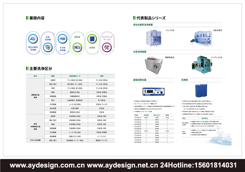 清洗機畫冊設計,碳氫洗凈機宣傳冊設計,水系清洗機樣本設計,環保清洗設備品牌VI/logo品牌策劃設計